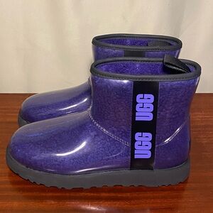 UGG Classic Clear Mini Violet Night Waterproof Boots Purple size 10